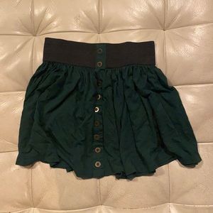 Forever 21 Green Skirt with Buttons